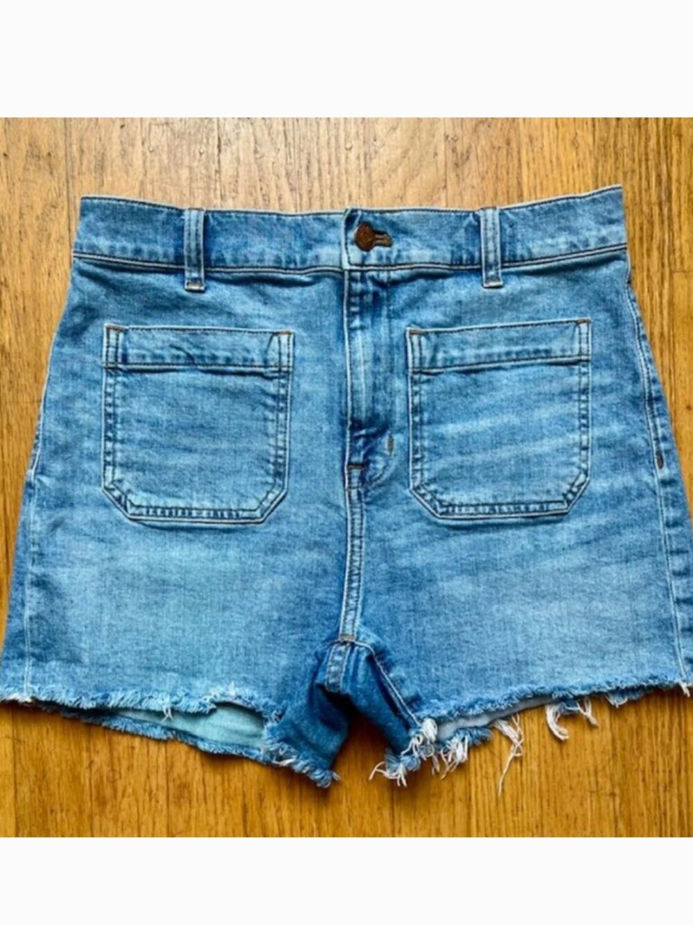 Madewell High-Rise Denim Shorts Patch Pocket Edition | Size 29 - Picture 1 of 5